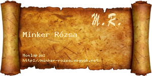 Minker Rózsa névjegykártya