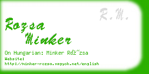 rozsa minker business card